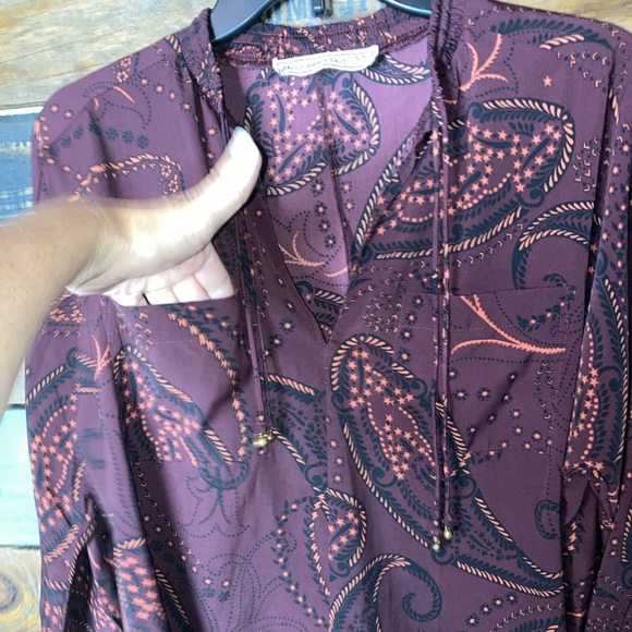 Abercrombie & Fitch Dressy Smocked Mock Neck Top XS - Picture 6 of 13